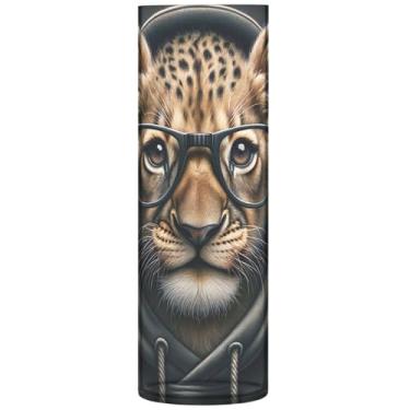 Imagem de Vasos de flores cilíndricos para buquê com estampa de animal fofo, vaso grande de plástico floral, peças centrais, 30 x 9,9 cm