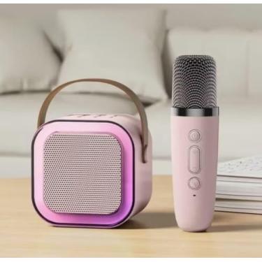 Imagem de Caixa de Som Alto-falante Karaoke com Microfone -Bluetooth -Luzes LED e Diversão para Toda a Família Com 1 Ou 2 Microfones (1, PIN)