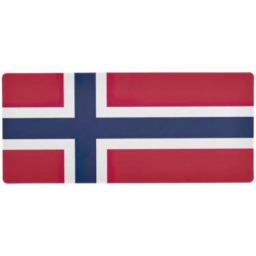 Imagem de Tapete de bandeira da Noruega para mesa antiderrapante, mouse pad longo, 80 x 30 cm, superfície lisa para controle de precisão