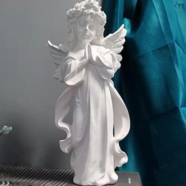 Imagem de Estatueta de anjo, feita de gesso premium, acabamento fino, bonita e prática, para decoração de mesa de escritório em casa