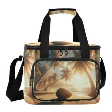 Imagem de Lancheira térmica de coco pôr do sol dourada, refrigeradores de almoço, lancheira pequena