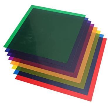 Imagem de GLOGLOW Outros Equipamentos Fotográficos Pacote de 11 Filtros de Gel para PC, Folhas Quadradas de 30x30 Cm para Fotografia Com Luz LED, Iluminação Estroboscópica de Estúdio, Conjunto de Filme de (8