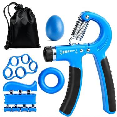 Imagem de Ortarco Kit de treinamento de força de aperto de mão, bolas de estresse, extensor de dedo para exercitador, pacote com 5, fortalecedor de antebraço, resistência ajustável, dispositivos de
