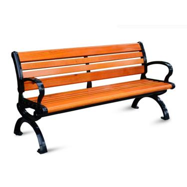 Imagem de LOERSS Bancos externos com encosto e apoios de braço, banco de jardim de pátio, cadeira de alpendre, banco de parque, bancos de metal e madeira, banco de varanda para quintal, deck, gramado, piscina