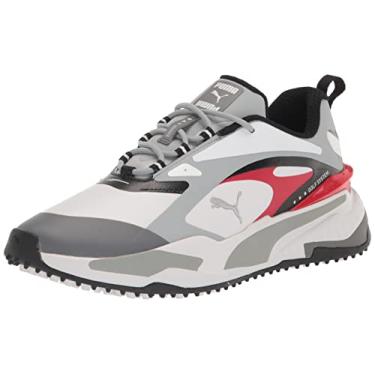 Imagem de PUMA Tênis de golfe masculino Gs-Fast, Puma Branco e alto risco, vermelho, 38