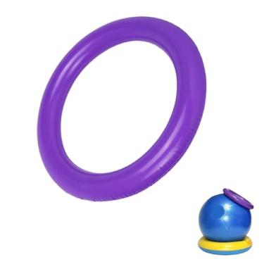 Imagem de Bola de ioga – Base, anel fixo com estabilidade antiderrapante, adequada para casa, academia, escritório, melhora a dor nas costas, proporcionando equilíbrio, PVC (1 peça, roxo, 42 cm)