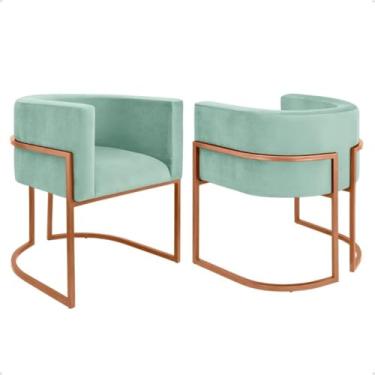 Imagem de Kit 2 Poltronas para Recepção - Conjunto Decorativo para Clínica, Consultório e Sala de Espera, Confortável e Moderno(verde menta,prata)