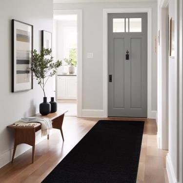 Imagem de Beverly Rug Tapete de corredor moderno antiderrapante 5 x 12 cm, revestimento de borracha tradicional sólido, lavável na máquina, macio, fino, para sala de estar, resistente a manchas, tapete casual