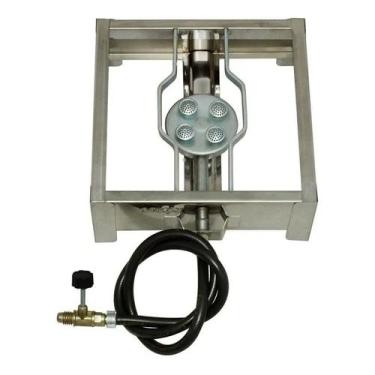 Imagem de Fogão Fogareiro Em Inox Alta Pressão 1 Boca Queimador Chapeirinho  Com