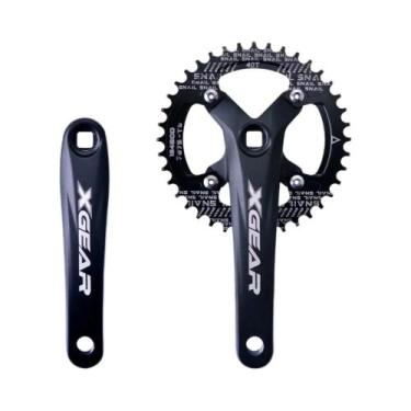 Imagem de Pedivela De Bicicleta Em Liga De Alumínio Preto Com Furo Quadrado 104B