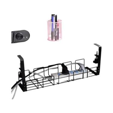 Imagem de Organizador De Cabos Metálico Para Mesa, Bandeja De Gestão De Cabos Pa