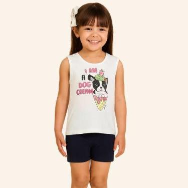 Imagem de Conjunto Infantil Blusa e Shorts Cachorro Feminino Verão- Kely Kety, 4