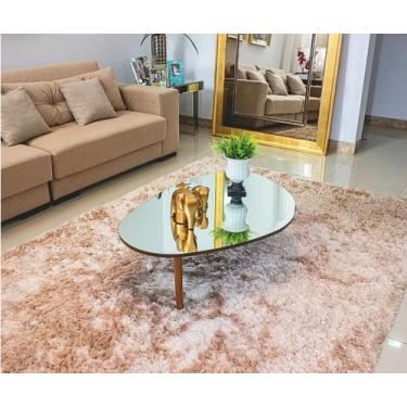 Imagem de Mesa Centro Sala Orgânica Espelhada Paris Prateado - Demoglass