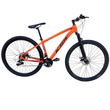 Imagem de Bicicleta Aro 29 KSW XLT 21 V MTB Index Disco Mecânico Suspensão 80mm Unissex (Laranja Neon/Preto, 19)