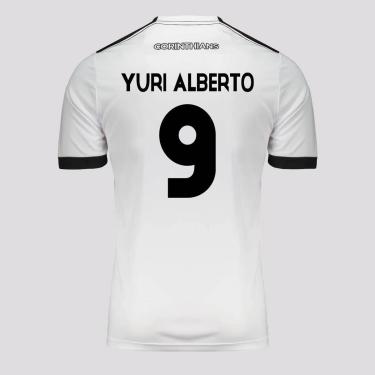 Imagem de Camisa Corinthians Yuri Alberto 9 Branca e Preta-Masculino
