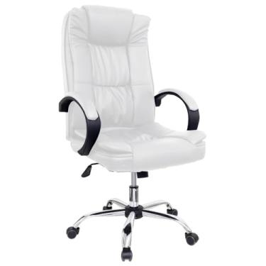 Imagem de Cadeira de Escritório Presidente Base Cromada com Rodinha Fortt Lille Branca - CPF12-B