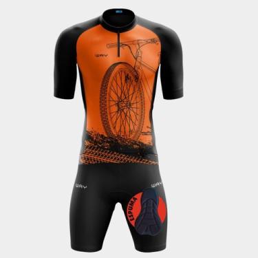 Imagem de Conjunto de Ciclismo Masculino Camisa e Bermuda Forro Espuma Masculina