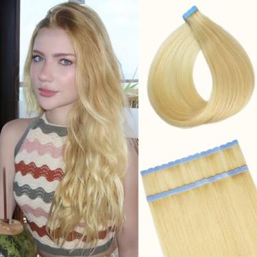 Imagem de Extensões de cabelo humano com fita adesiva invisível e macia para mulheres