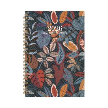 Imagem de Caderno Espiral 2026 Com Calendário Floral, Diário E Papel Para Escrit