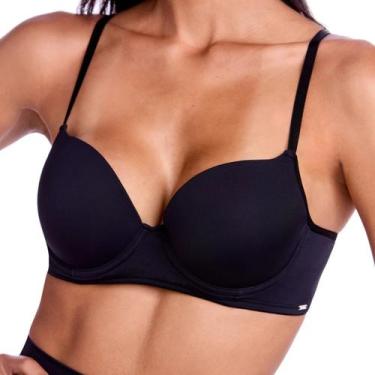 Imagem de Sutiã Básico Confortavel C/ Bojo, Aro e Alça Fina Plie 50312, 42, Pret