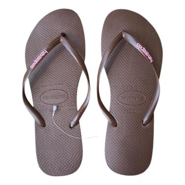 Imagem de Chinelo Havaianas Slim Logo Pop Up Original Top Café 39.0 Br-Feminino