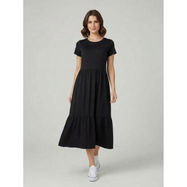 Imagem de Vestido Midi Três Marias De Algodão Preto