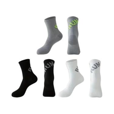 Imagem de Meias De Corrida Unissex 13/6 Pares Secagem Rápida Cano Médio Para Esp