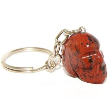 Imagem de Chaveiro Crânio Obsidiana Mahogany Natural Pino Prateado - CristaisdeC