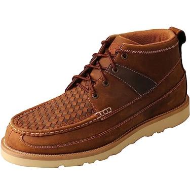 Imagem de Tênis masculino Twisted X de 10 cm, solado anabela, casual, com cadarço, ecológico, TWX, Woven Saddle/Oiled Saddle, 9 Wide