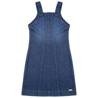Imagem de Vestido Juvenil Look Jeans c/ Abertura Jeans Moletom - UNICA - 10-Feminino