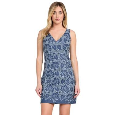 Imagem de GUESS Vestido feminino sem mangas Caylee, Fita azul, 38