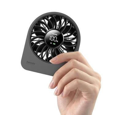 Imagem de Aecooly Mini ventilador portátil, pequeno o suficiente para segurar ventilador de mesa USB, 4 velocidades silencioso recarregável [tempo máximo de resfriamento 11H], bateria ajustável de 180° pessoal