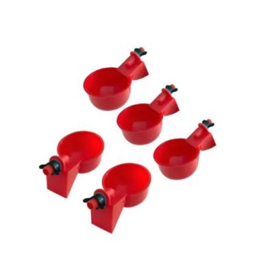 Imagem de 5 Bebedouro Copinho Automático Para As Aves Vermelho Bag5 - Niple