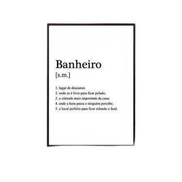 Imagem de Quadro Decorativo Banheiro Significado 45X34Cm Moldura Preta