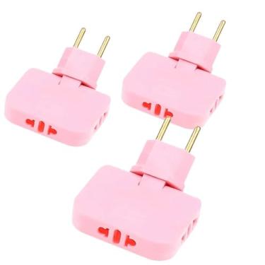 Imagem de Adaptador de Tomada Benjamin em T Articulado, 3 Saídas 10A 250V Flexível (1, Rosa)