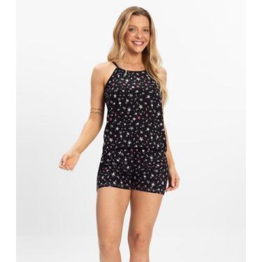 Imagem de Short Doll Curto Feminino De Liganete Bella Ana Preto, G, Preto