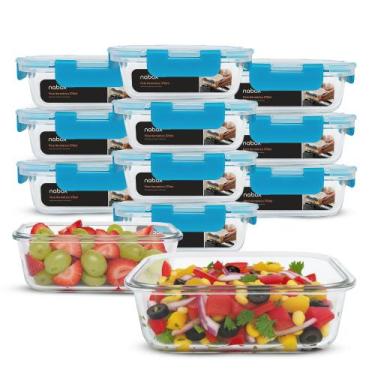 Imagem de 12 Potes Herméticos De Vidro Travas Resistentes Luxo 370ml - U4HOME, A