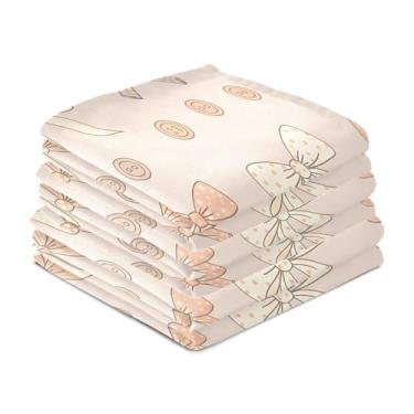 Imagem de Wassud Bows Toalhas de prato de cozinha de bolinhas pacote com 6 panos de prato macios com laço para pendurar toalha de mão super absorvente de secagem rápida toalhas de chá de mesa decorativas 71 x
