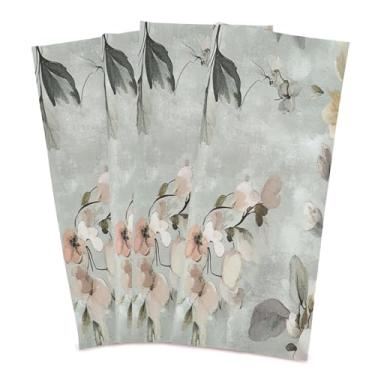Imagem de xigua Lindo conjunto de 4 panos de prato de cozinha florais vintage, macios e altamente absorventes de secagem rápida para limpeza de pratos e limpeza à mão, 71 x 45 cm