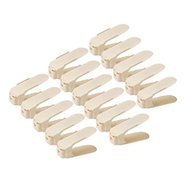 Imagem de HHHJQFAAT Empilhador de sapatos 16 peças de armazenamento ajustável suporte de sapato de camada dupla quarto economia de espaço dormitório casa artefato armazenamento sapato economia de espaço