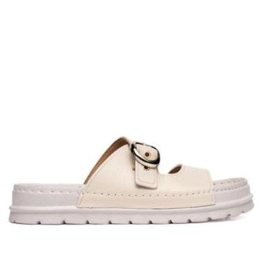 Imagem de Tamanco Feminino Pegada Couro Levitech Off White/Bege-Feminino