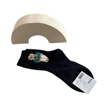 Imagem de Meias De Algodão Femininas Modernas Com Estampa De Urso, Confortáveis 