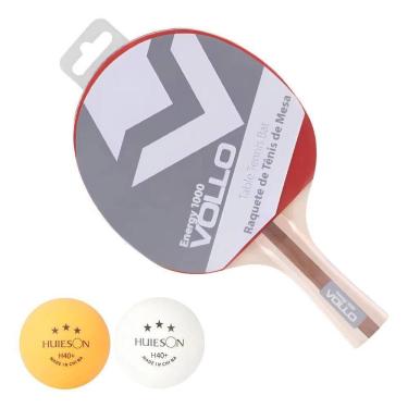 Imagem de Raquete Ping Pong Tênis De Mesa + 2 Bolas Oficiais 3 Estrela