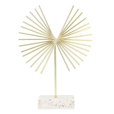Imagem de plplaaoo Escultura de águia de metal de linha abstrata, decoração de arte moderna, estátua de ferro feita à mão com base de mármore para sala de estar, mesa de estudo, decoração de escritório em casa