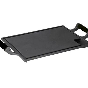 Imagem de Bifeteira Chapa Ferro Alça Silicone Preta 25x35Cm