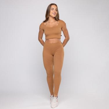 Imagem de Conjunto Legging Fitness Feminina + Cropped Poliamida Bojo-Feminino