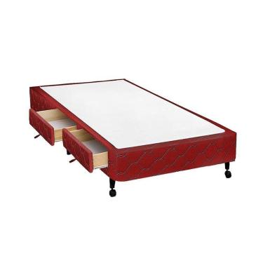 Imagem de Cama Box Base C/gavetas Solteiro Poli Tecido Wine (88x27-c/2 Gavs) - Castor