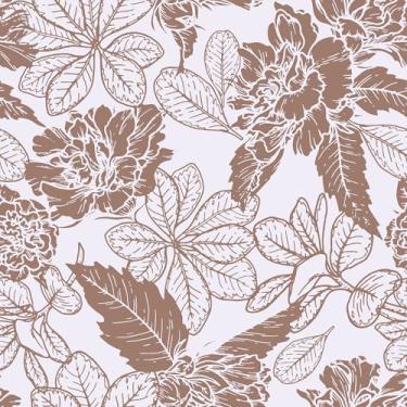 Imagem de CRE8TIVE Papel de parede floral mocha mousse peônia descasque e cole papel de contato floral marrom para armários e gavetas 30,5 x 299,7 cm papel de parede autoadesivo removível para quarto sala de