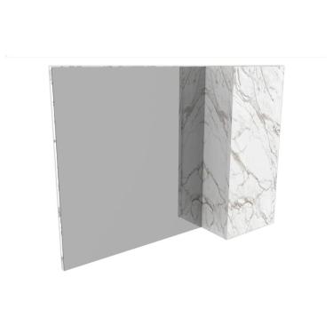 Imagem de Armário De Banheiro C-espelho Suspenso Bn3602 1 Porta 80cm Cor Mármore Branco - Tecno Mobili