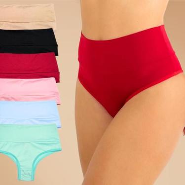 Imagem de Kit 5 Calcinha Feminina Cós Alto Em Cores Sortidas Tamanho:MCor:Sortid